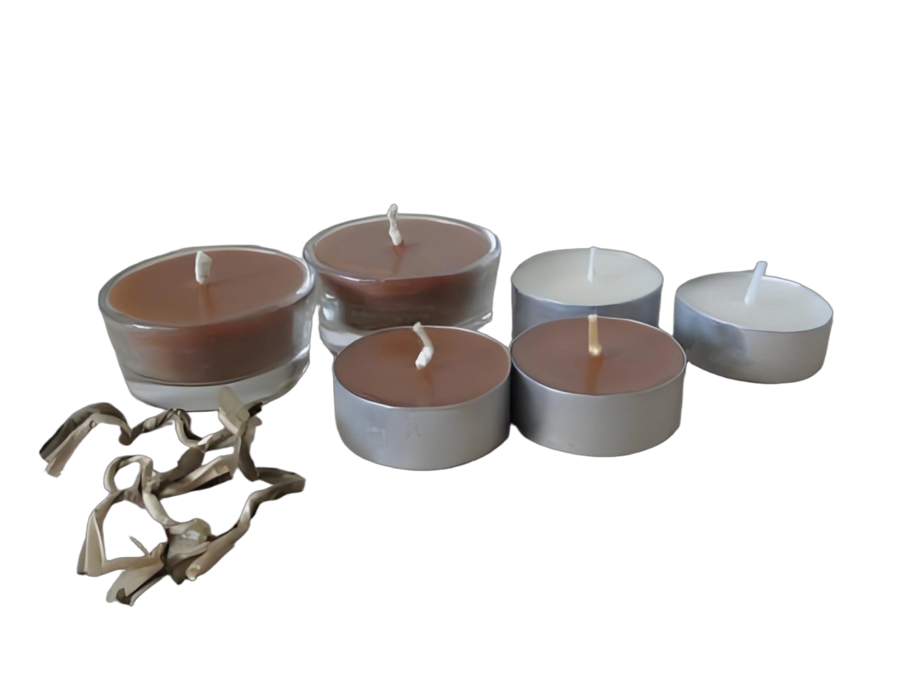Natural beeswax T-light tealight candles - long burning for candle holders
